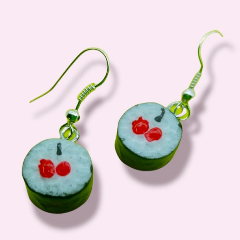 " Sushi " drop earrings hilarious